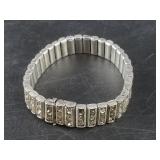 Sterling silver and rhinestone bracelet with a tot
