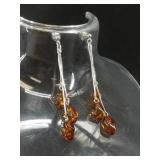 Sterling silver and dangle pair of earrings