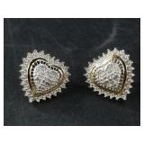 Elegant natural diamond heart shaped earring set,