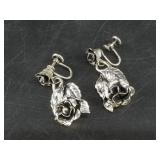 Stunning vintage pair of screw back sterling silve