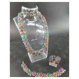 Necklace, bracelet and earring set, high quality v