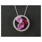 10kt Gold and Sapphire necklace, chain is 18"  sti