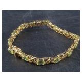 10kt Gold and peridot bracelet, 7", originally pur