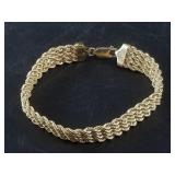 10kt Gold 4 rope bracelet, 7.5" long, 6.7 grams to