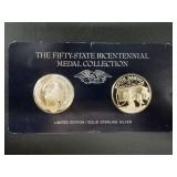 2 Sterling silver Franklin Mint medallions in corr