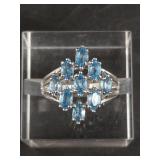 Sterling silver and topaz ring size 7,  3.5 grams