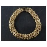 14kt Gold 8" bracelet, 12mm Byzantine design, purc