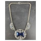 Silver tone fashion necklace