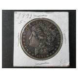 Morgan silver dollar, 1891 S