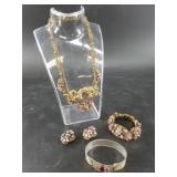 Necklace, bracelet and earrings set, very intricat