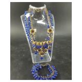 2 necklaces and a bracelet made from brass and cob