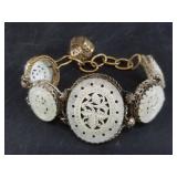 Vintage carved mother of pearl bracelet