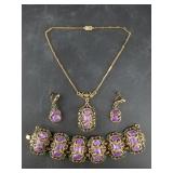 Necklace, bracelet and earring set, very intricate
