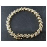 10kt dual tone gold and diamond bracelet, original