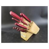 Partial set of Kitchen Aid knives in correct block