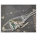 Pair of aluminum snow shoes