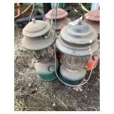 4 Assorted Coleman lanterns, all well used NO SHIP