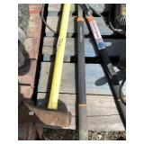 Splitting maul and a pair of Fiskars pruning shear