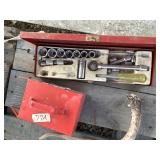 Lot with an antler, a berry picker bucket and an o