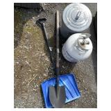 Lot with a propane tank, galvanized ash bin, and 2