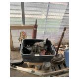 Large lot with: trailer hitch, stand, untested Nin