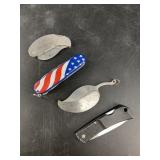 3 Folding knives: Vintage Gerber 400, etc.