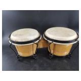 Nice set of Bongo drums with tight skins in overal