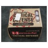 20 Rounds of Hornady triple Defense 2 1/2" shot sh