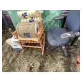 Lot with chairs and fiberglass insulation and ceil