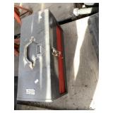 Vintage metal tool box filled with tools NO SHIPPI