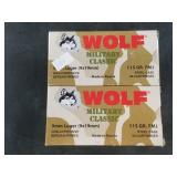 Two 50 round boxes of 9mm  Steel case,  115 grain