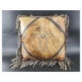 Beautiful hand made cowhide and tooled fringed lea