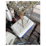 Cooler and a cast iron patio plant stand NO SHIPPI
