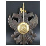 1980s Spanish wall hanging halberd plaque, 17.5" t