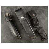 Assortment of knife sheaths: Buck 105, and Buck 11