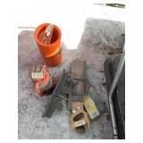 Lot with: an emergency flare, pistol kit, lantern,