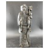 Hand carved wood figurine of Confucius 16"