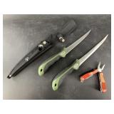 2 Piece filet knife set and an off brand multi-too