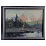 Original oil by ?Johansen, frame is 18" x 14"