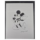 Andy Warhol drawing of  Micky Mouse. Ink on paper.