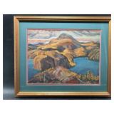 Double matted and framed print, artist