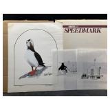 Signed and numbered puffin print with two addition