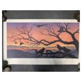 Signed and numbered raven print