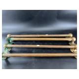 4 Copper and brass bar railings, 27.5" long