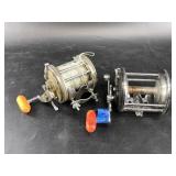 Two fly reels: Kencor #840 M, and a 10 Long Beach