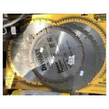 Assorted chop saw blades, mostly 10"