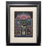 Matted and framed raven art. See photos for measur