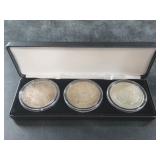 1921 P, D, S,  3 set Morgan silver dollar set in a