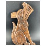 Tlingit style wood wall hanger 14.5" long