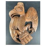 Tlingit style wood wall hanger 11.75" long